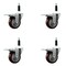 Service Caster 3.5'' Maroon Poly Swivel 7/8'' Expanding Stem Caster Set Total Lock Brake, 4PK SCC-EXTTL20S3514-PPUB-MRN-78-4 - alternate 1